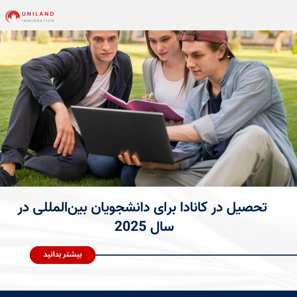 گروهی از دانشجویان بین‌المللی در حال مطالعه در محوطه دانشگاه – تحصیل در کانادا و فرصت‌های اقامت 2025